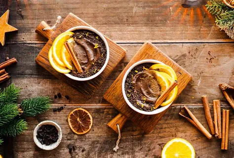 Mousse de chocolate com café expresso e laranja
