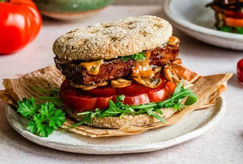 Delicioso hambúrguer de tofu