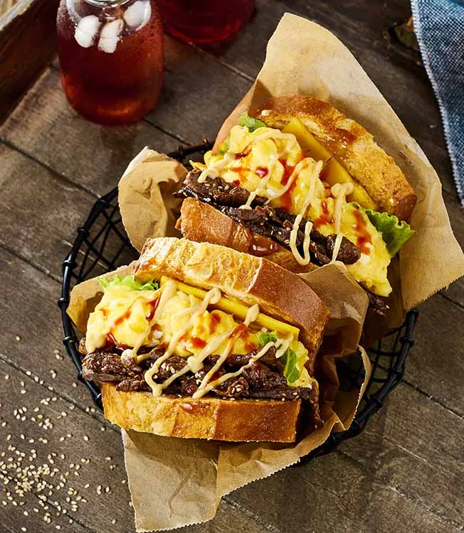 Sandes corena de ovos - estilo bulgogi