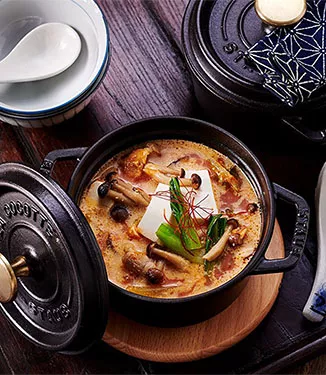 Estufado de Kimchi com leite de soja