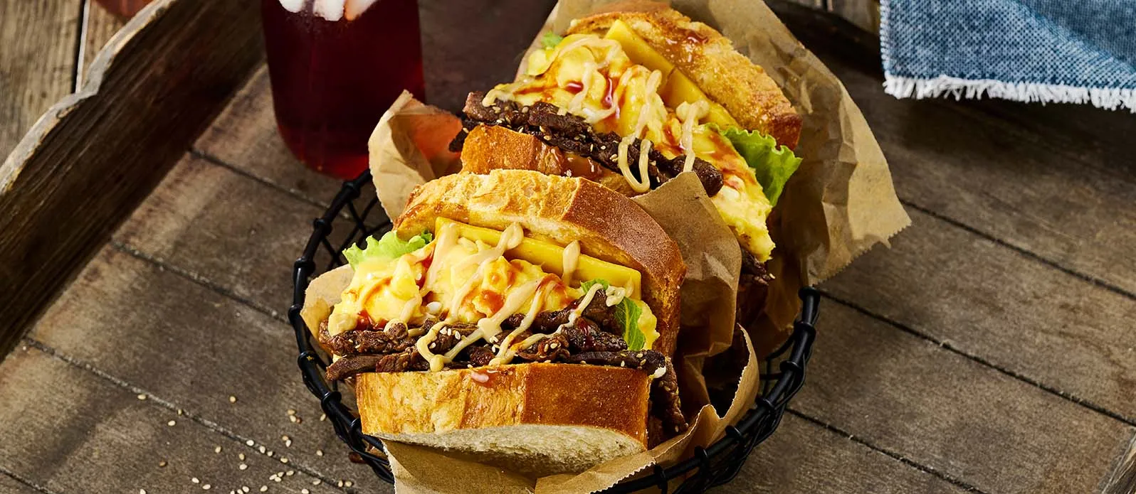 Sandes corena de ovos - estilo bulgogi