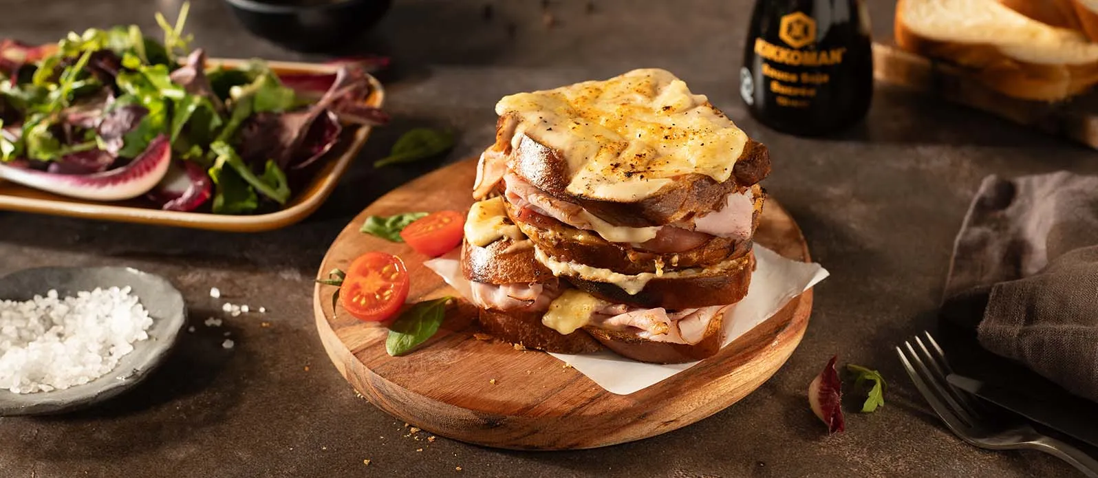 Croque-monsieur com soja doce