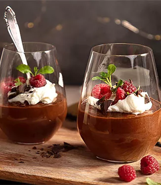 Mousse rica de chocolate preto