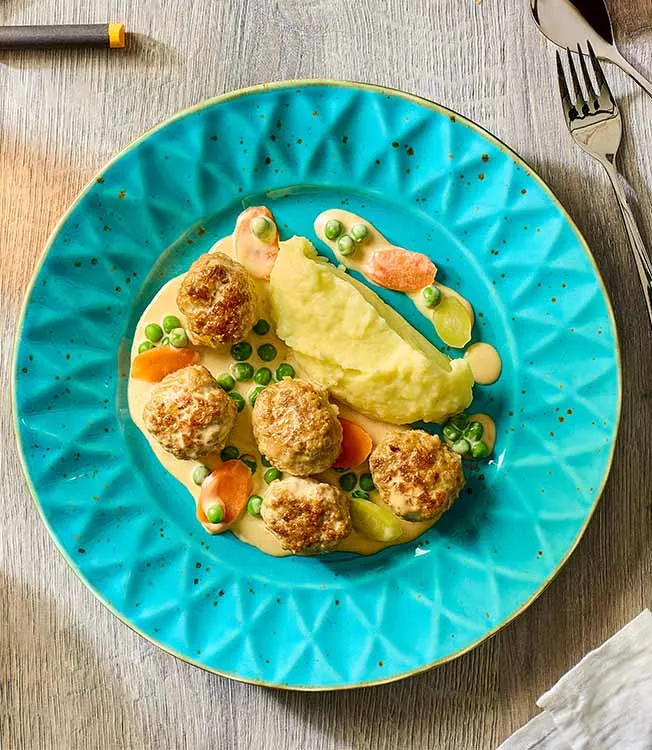 Almôndegas com puré