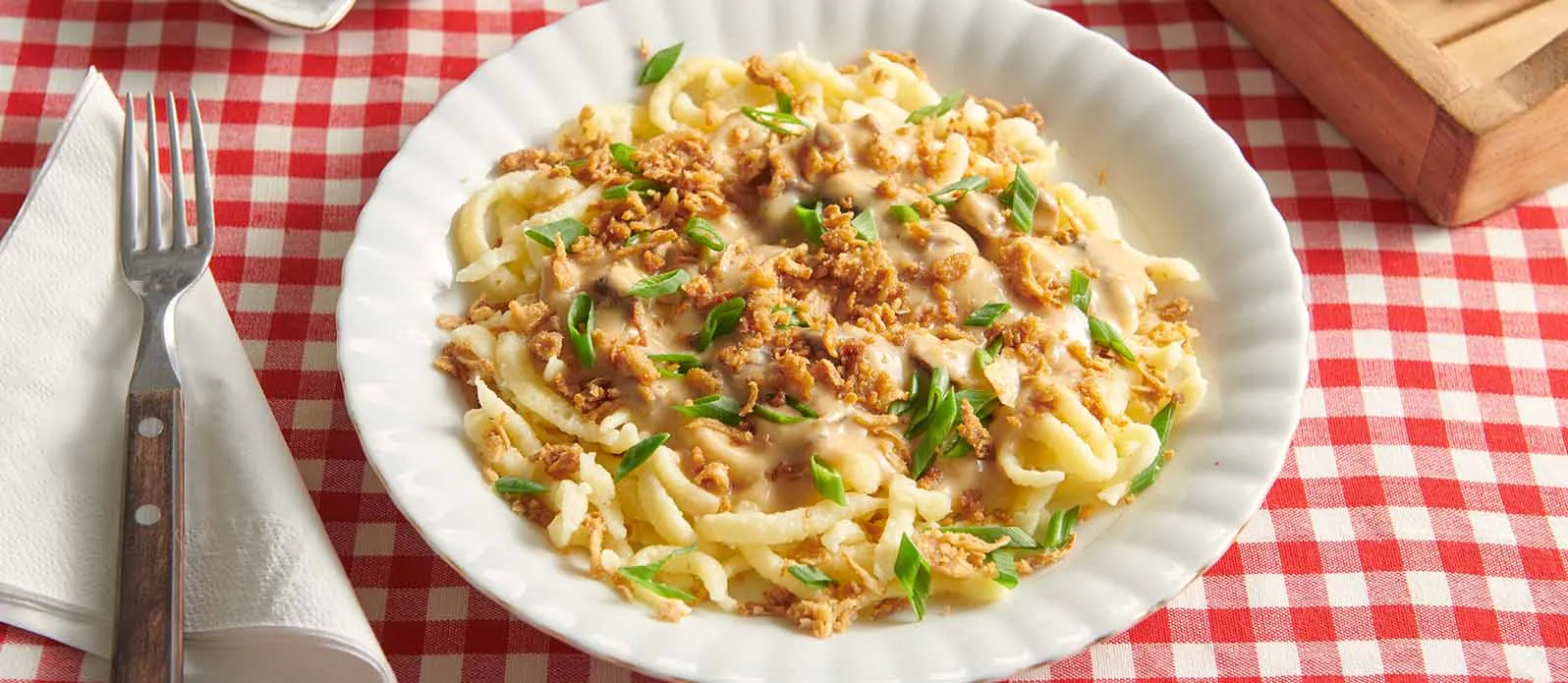 Spaetzle de queijo picante