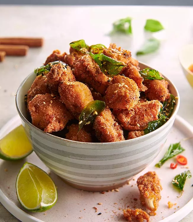 Pipocas aromáticas de frango