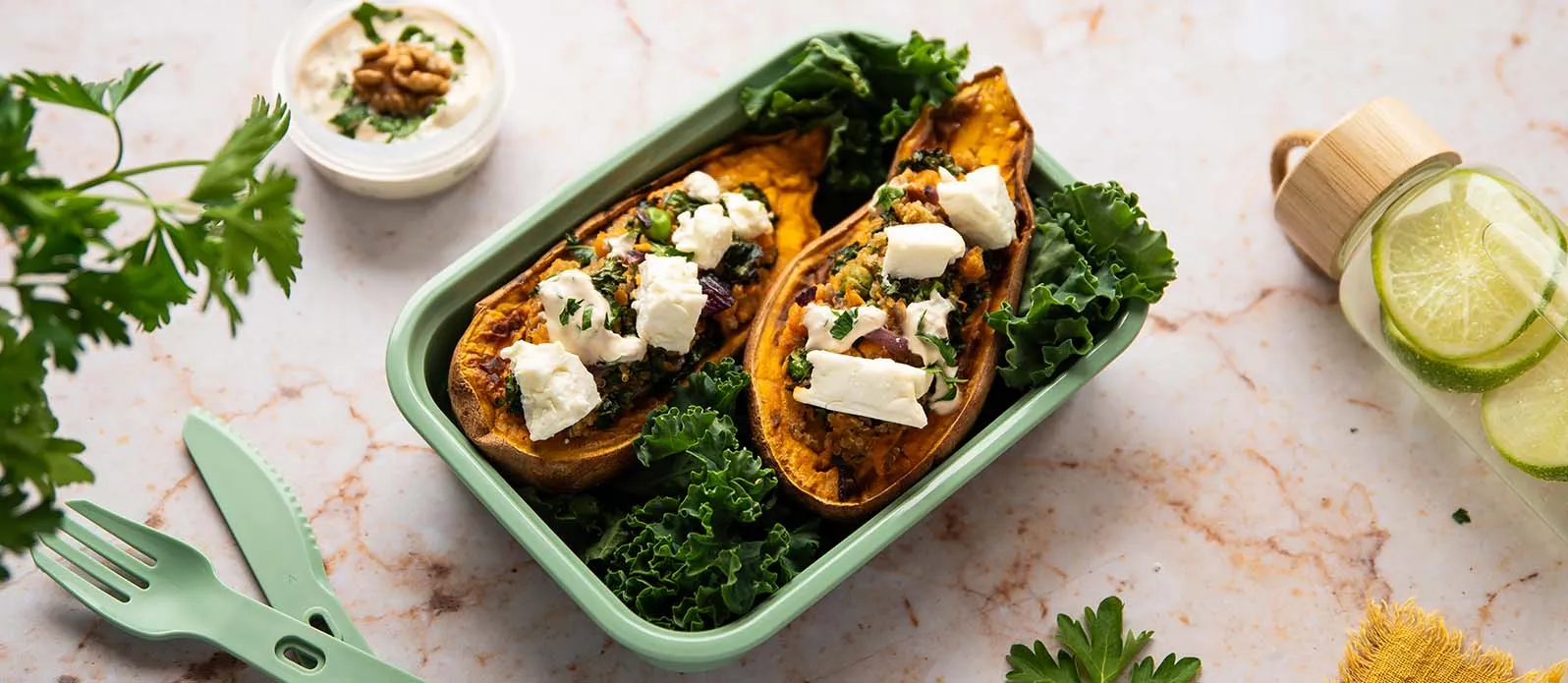 Batata-doce recheada com quinoa