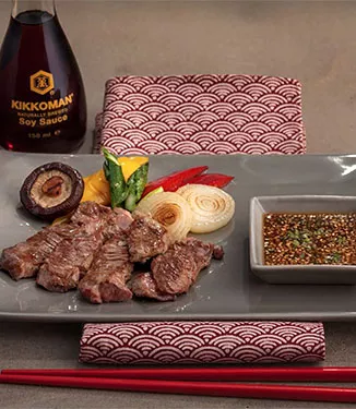 Yakiniku – Entrecôte (bife do lombo de vaca) ao estilo Yakiniku