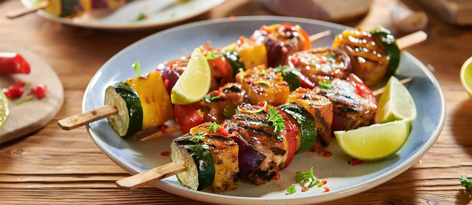 Espetadas de Frango com Fruta