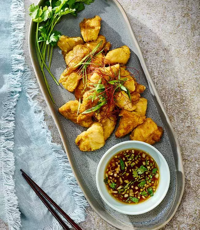 Frango com molho ponzu yuzu de cebolinha