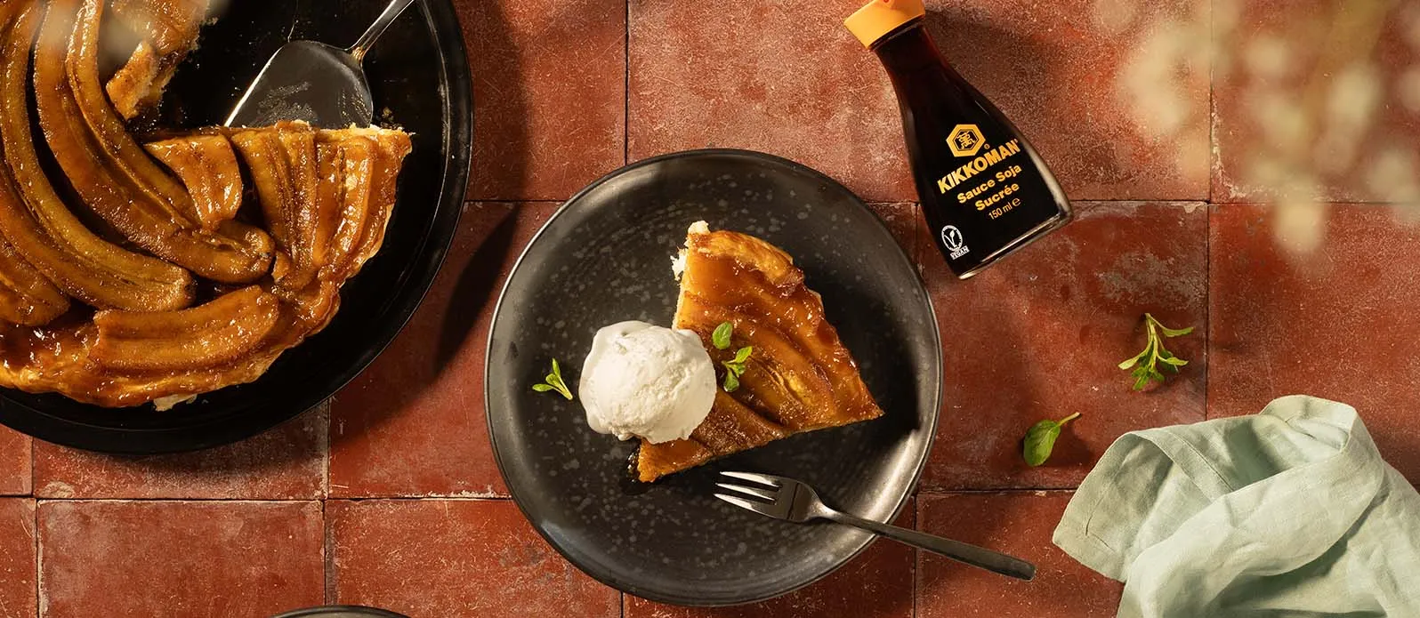 Tarte Tatin de banana com soja doce