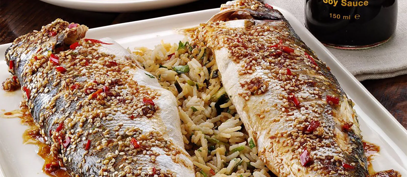 Robalo recheado aromático