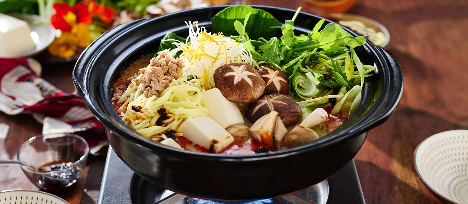 Hot pot de leite de soja ao estilo Dandan