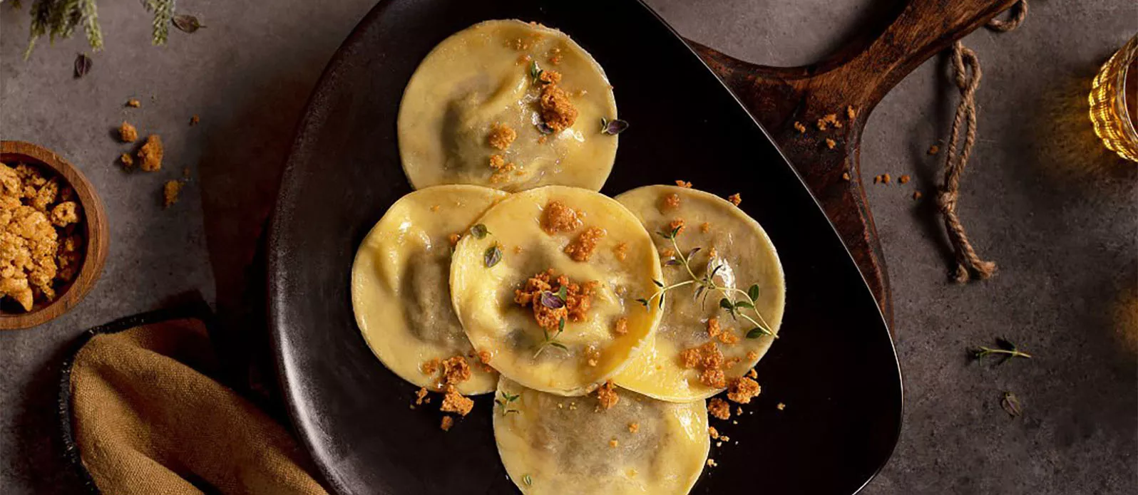 Raviolis de cogumelos Porcini