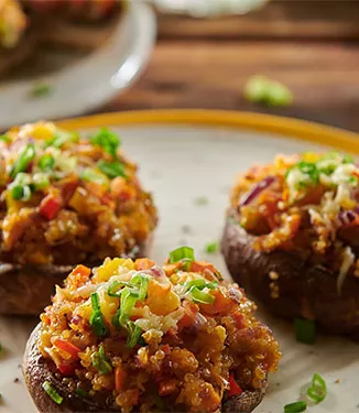Cogumelos Recheados com Quinoa