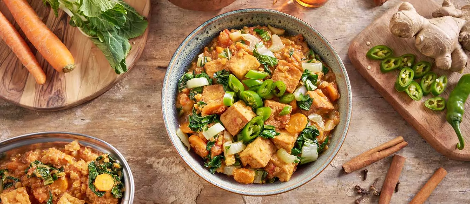 Dal de lentilhas vermelhas com tofu e gengibre