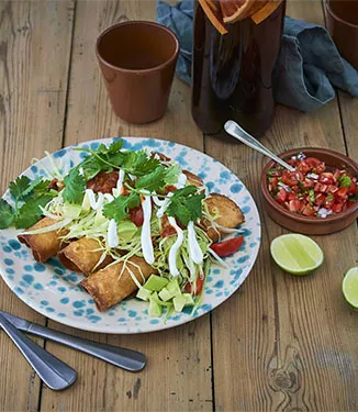 Taquitos de frango crocantes